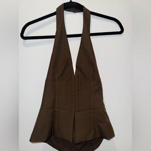 SHEIN Chocolate Brown Halter Top